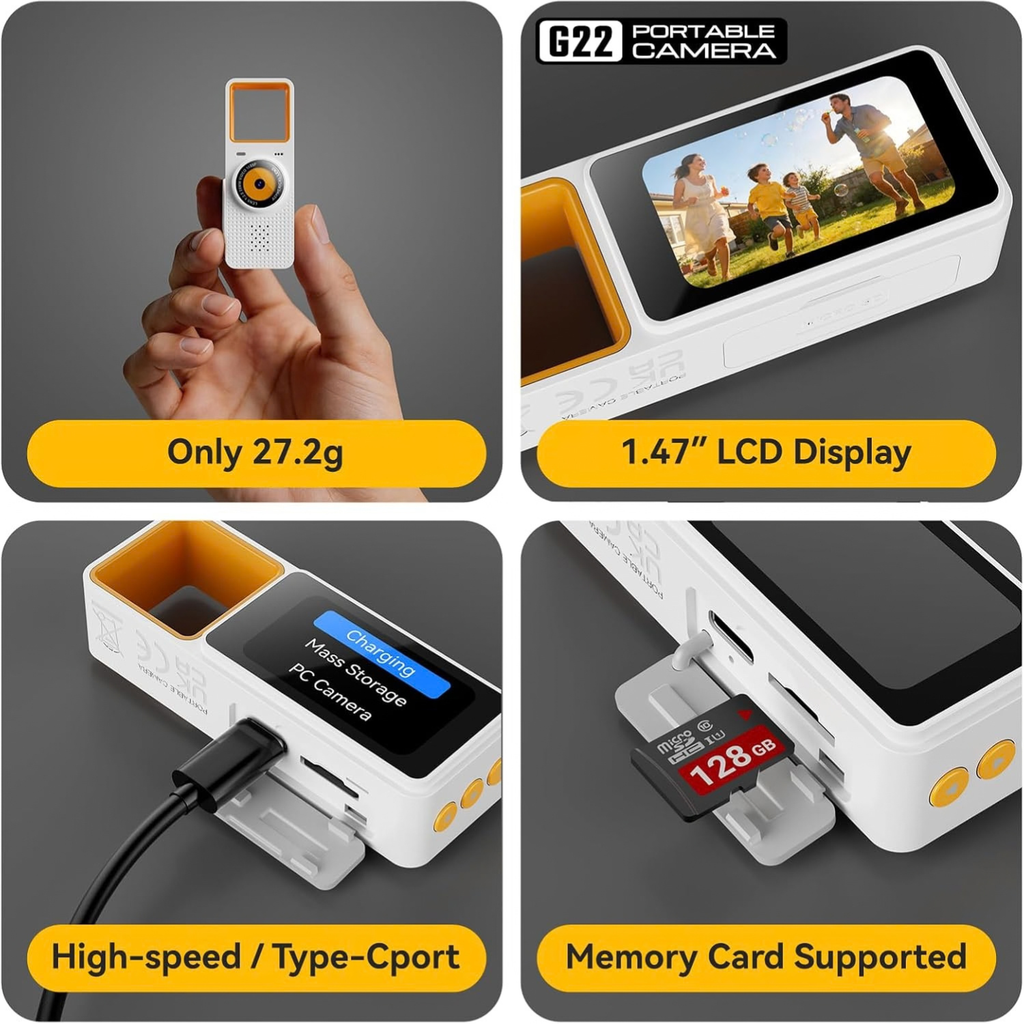 Mini Keychain Camera 1080P HD Pocket Video Recorder with Flip Screen