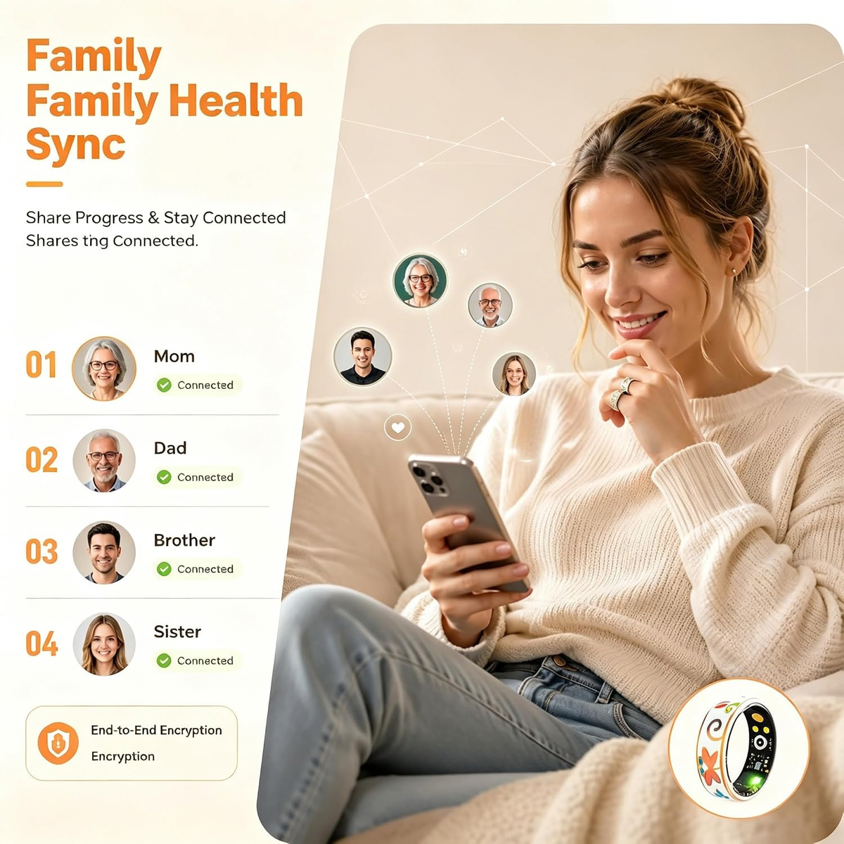 Smart Ring for Women and Men, Health Fitness Tracker with Sleep Monitor