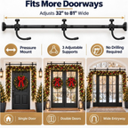 Garland Hanger for Front Door, Adjustable No Hardware Garland Hanger