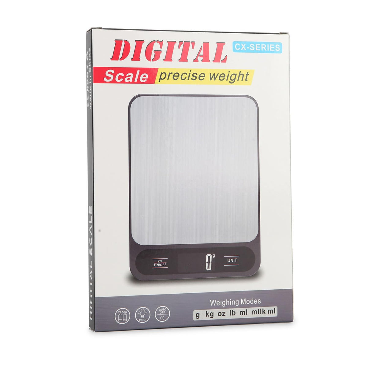 Digital Kitchen Food Scale, 5kg/11lb High Precision Stainless Steel Baking Scale with Backlit LCD