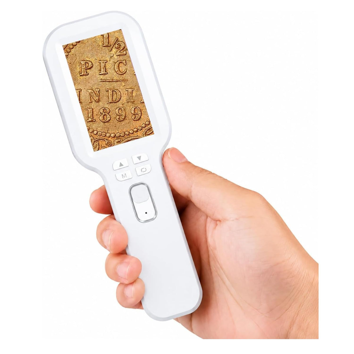 Handheld Digital Microscope 500X - 3 Inch HD IPS Coin Microscope with Dual Lens, Auto Focus, White & UV Light, 12MP Photo Video Recording - Portable Coin Magnifier for Currency, Jewelry & Stamps