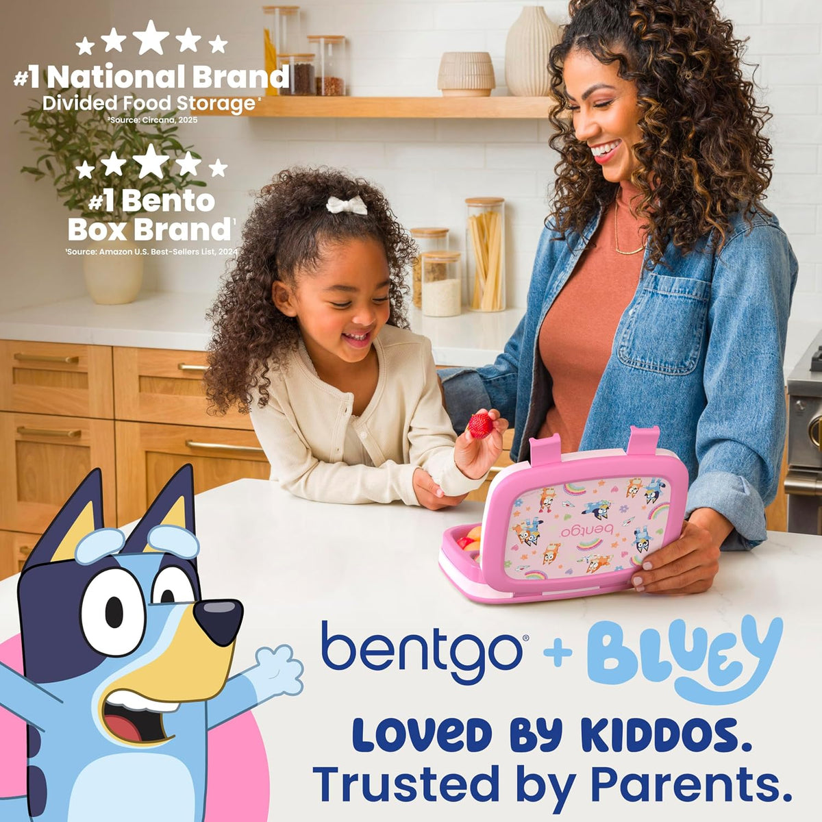 BLUEY Kids Leak-Proof, 5-Compartment Bento-Style Kids Lunch Box