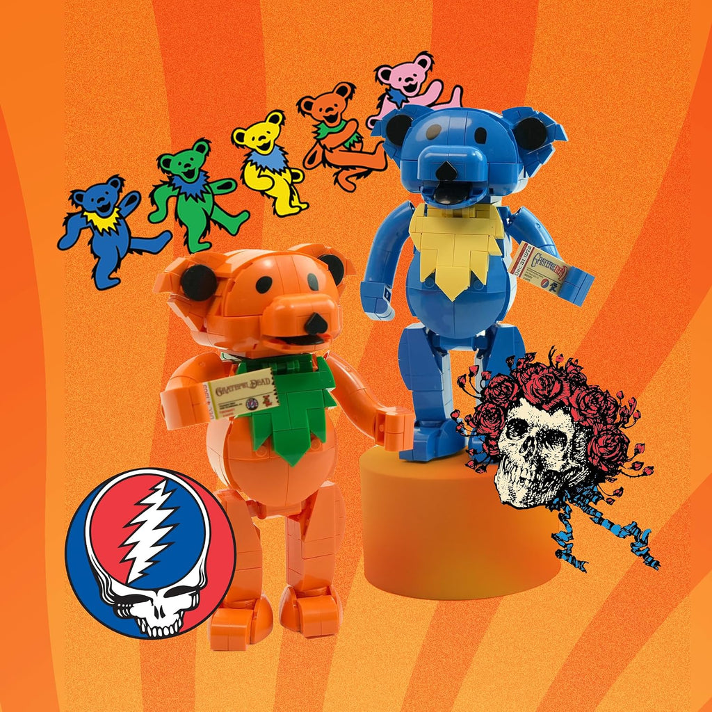 Grateful Dead Dancing Bear Building Kit, 387-Piece Posable Collectible Figure
