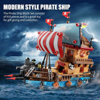 Pirate Ship Building Kit 916 Pcs with LED Lights, Creative Pirate Toy Model