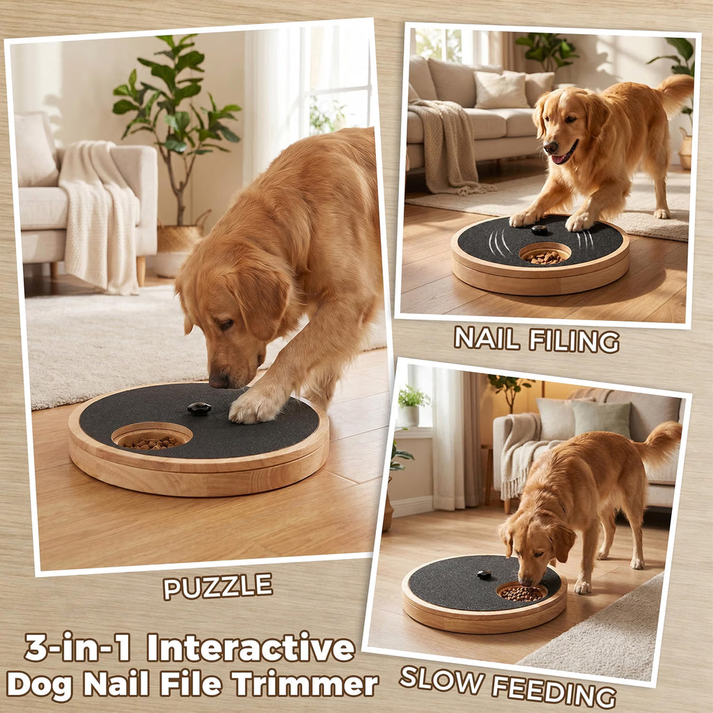 Dog Nail Scratch Board with Treat Box, Stress-Free Nail Filing Toy for Dogs