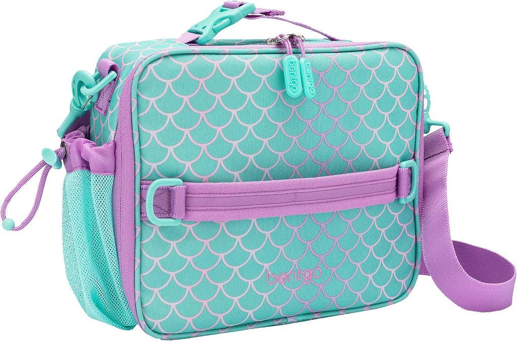 Prints Insulated Lunch Bag Set With Kids Bento-Style Lunch Box (Mermaid Scales)