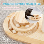 Made4Pets 20" Mushroom Cat Scratcher, Sisal Post with Track Ball Toy, Green