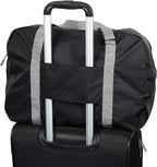 Bagtogo Luggage Bag - Foldable Travel Bag (35L), Water-Repellent & Lightweight Nylon, Adjustable Carry Straps, Waterproof Zips, Suitcase Strap for Trolley Attachment, black, Einheitsgröße