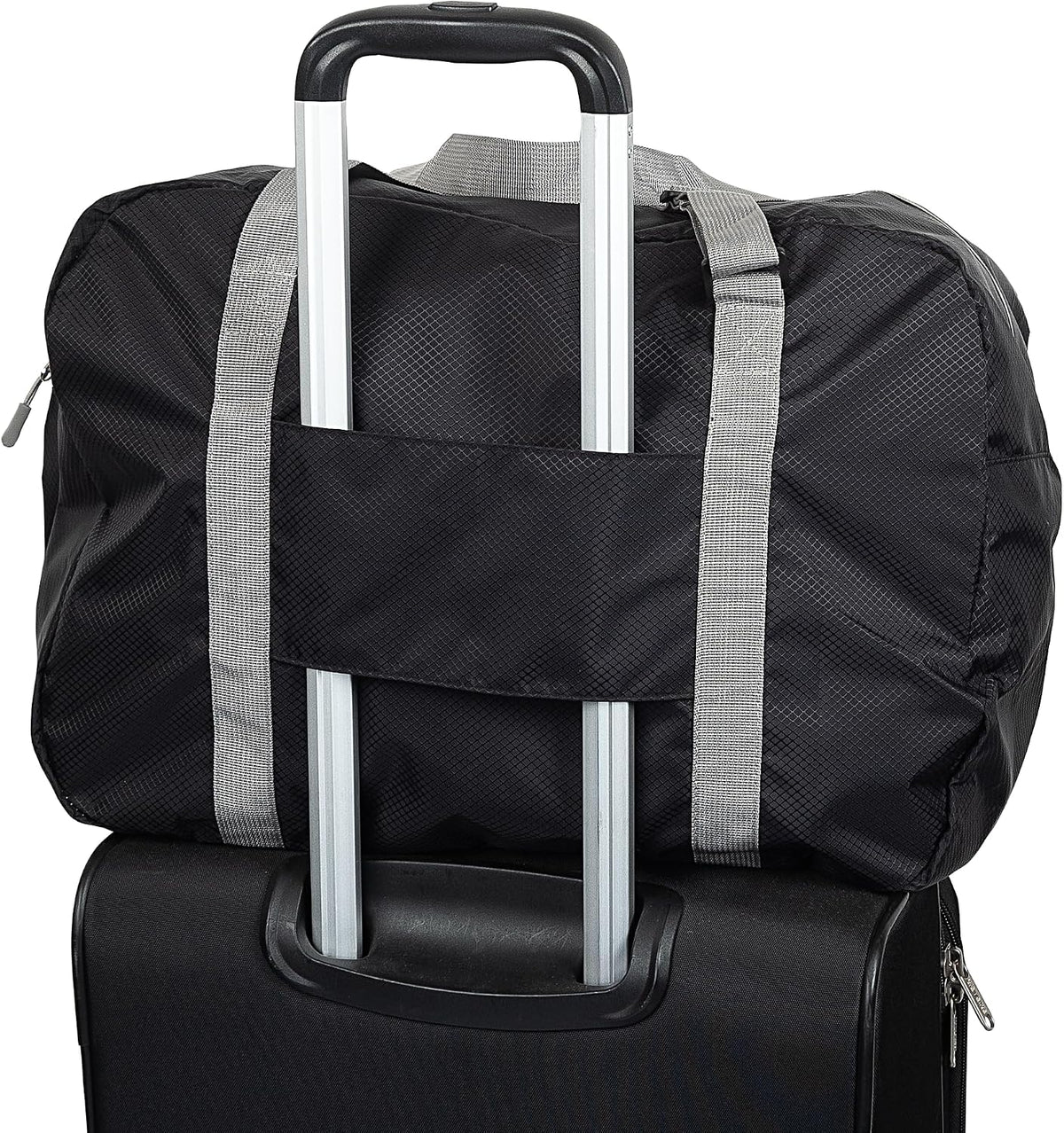 Bagtogo Luggage Bag - Foldable Travel Bag (35L), Water-Repellent & Lightweight Nylon, Adjustable Carry Straps, Waterproof Zips, Suitcase Strap for Trolley Attachment, black, Einheitsgröße