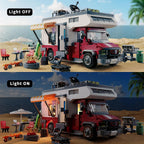 Camper Van Building Set, 880 PCS Beach Camping RV with LED Lights