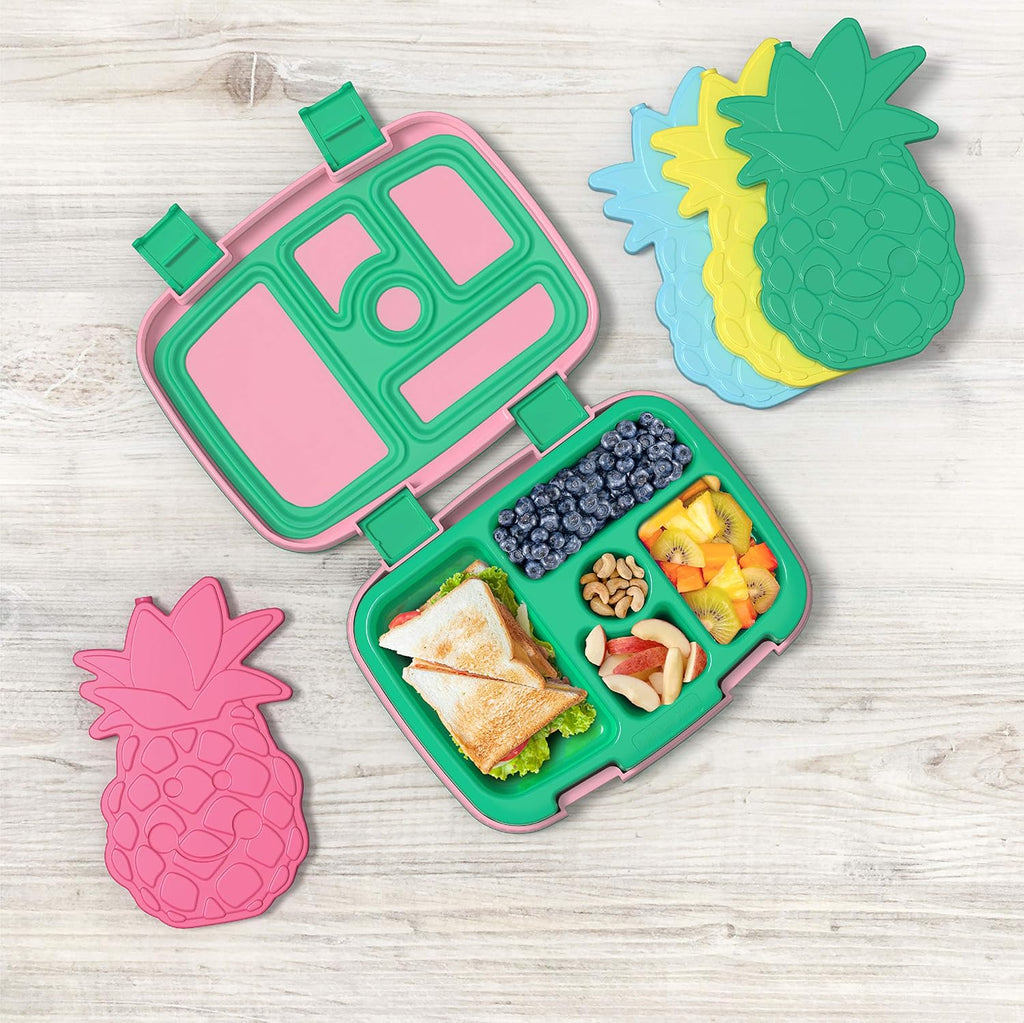 2-in-1 Backpack & Insulated Lunch Bag Set With Kids Prints Lunch Box and 4 Reusable Ice Packs (Tropical)