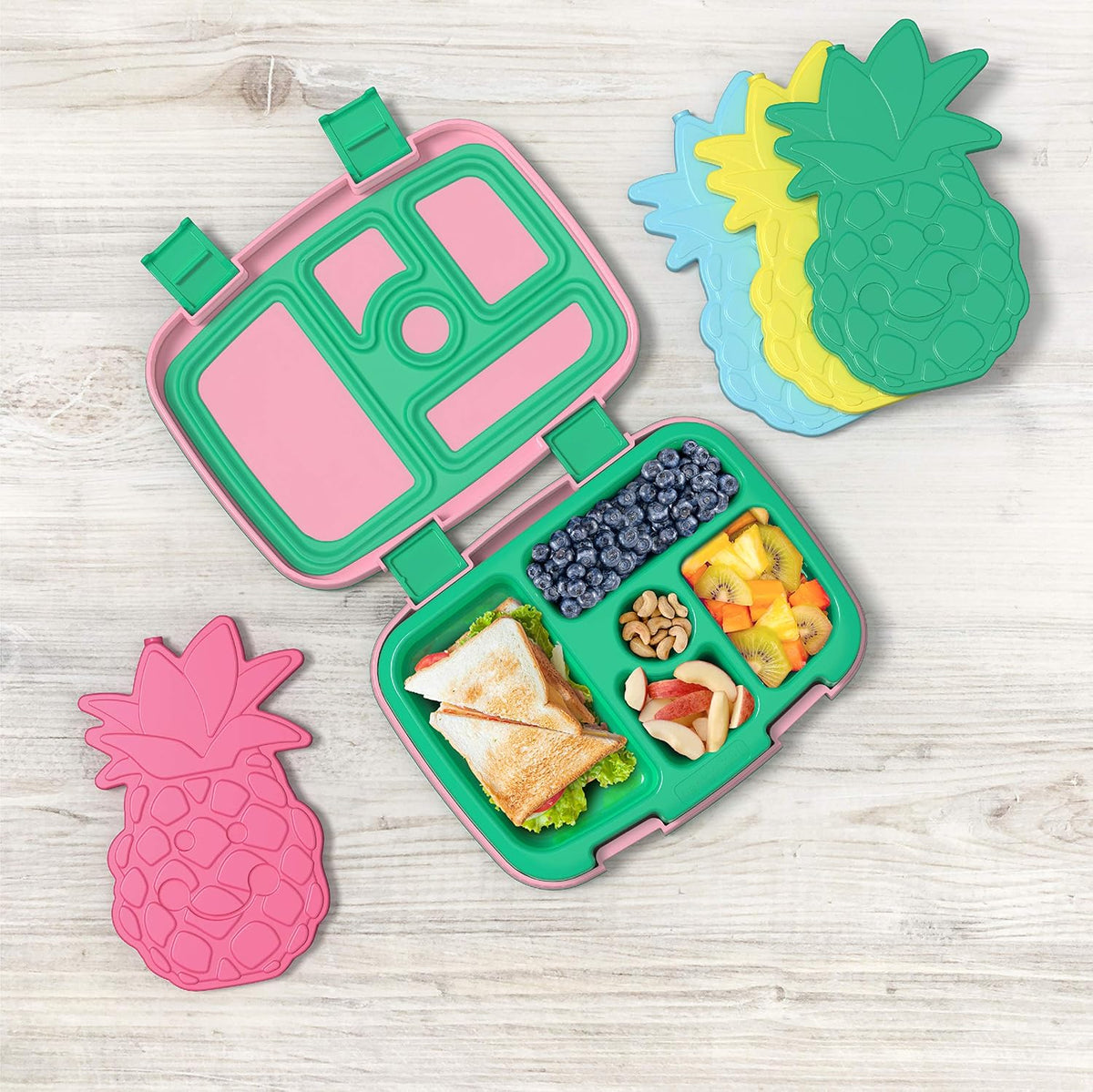 2-in-1 Backpack & Insulated Lunch Bag Set With Kids Prints Lunch Box and 4 Reusable Ice Packs (Tropical)
