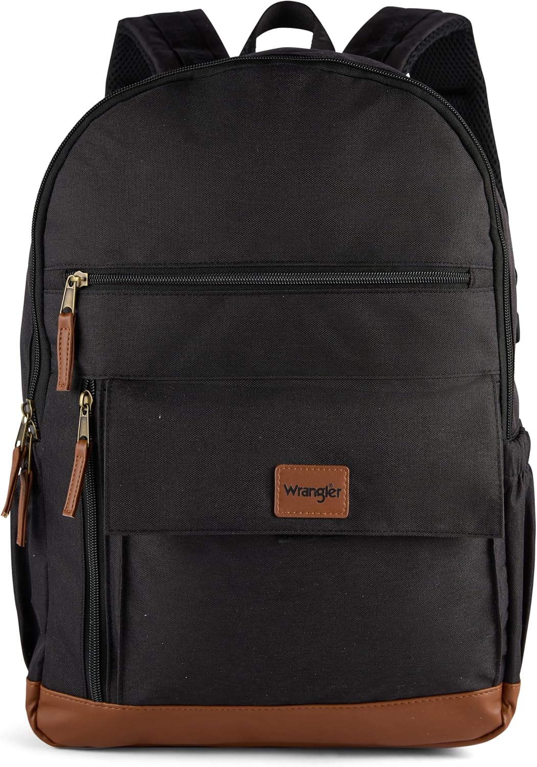 AI Accessory Innovations Wrangler Multi-Pocket Backpack, Black Casual Travel Daypack with Padded Laptop Sleeve