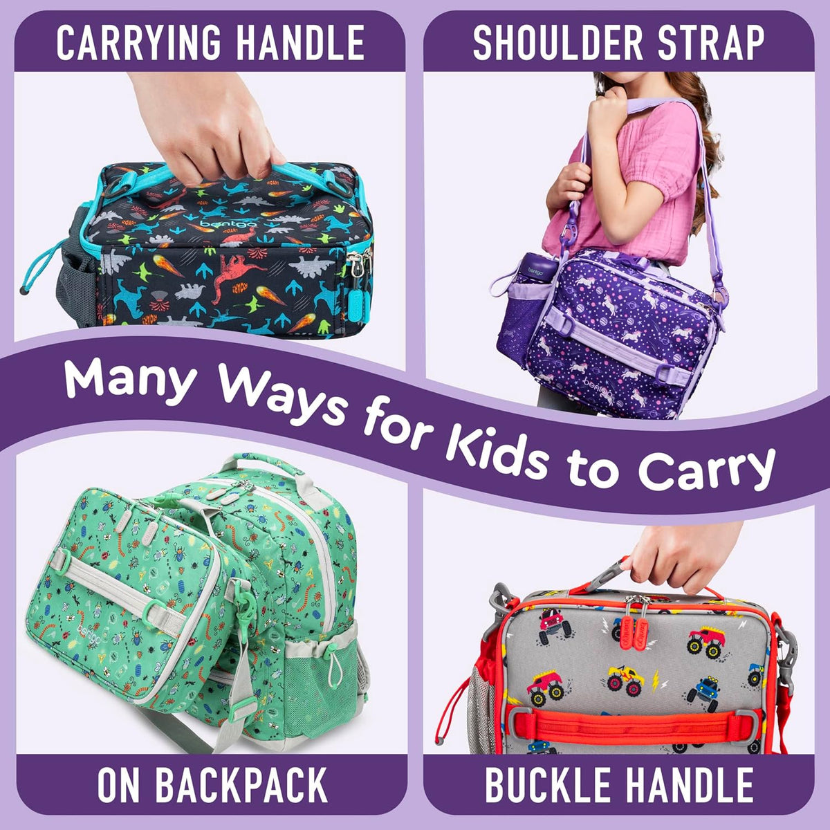 Kids Insulated Lunch Bag and Stainless Steel Lunch Box Set (Unicorn)