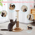 Made4Pets Cat Scratching Post, Self-Groomer with Trackball & Hair Brush