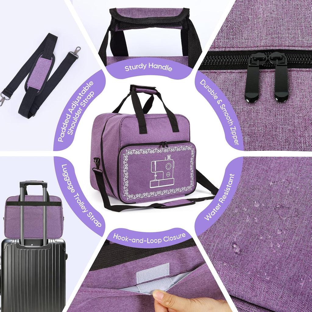 Universal Sewing Machine Carrying Case With Shoulder Strap/Purple(Bag Only)