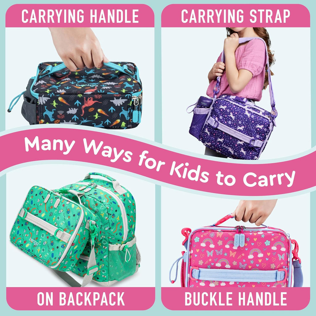 Kids Insulated Lunch Bag and Stainless Steel Lunch Box Set