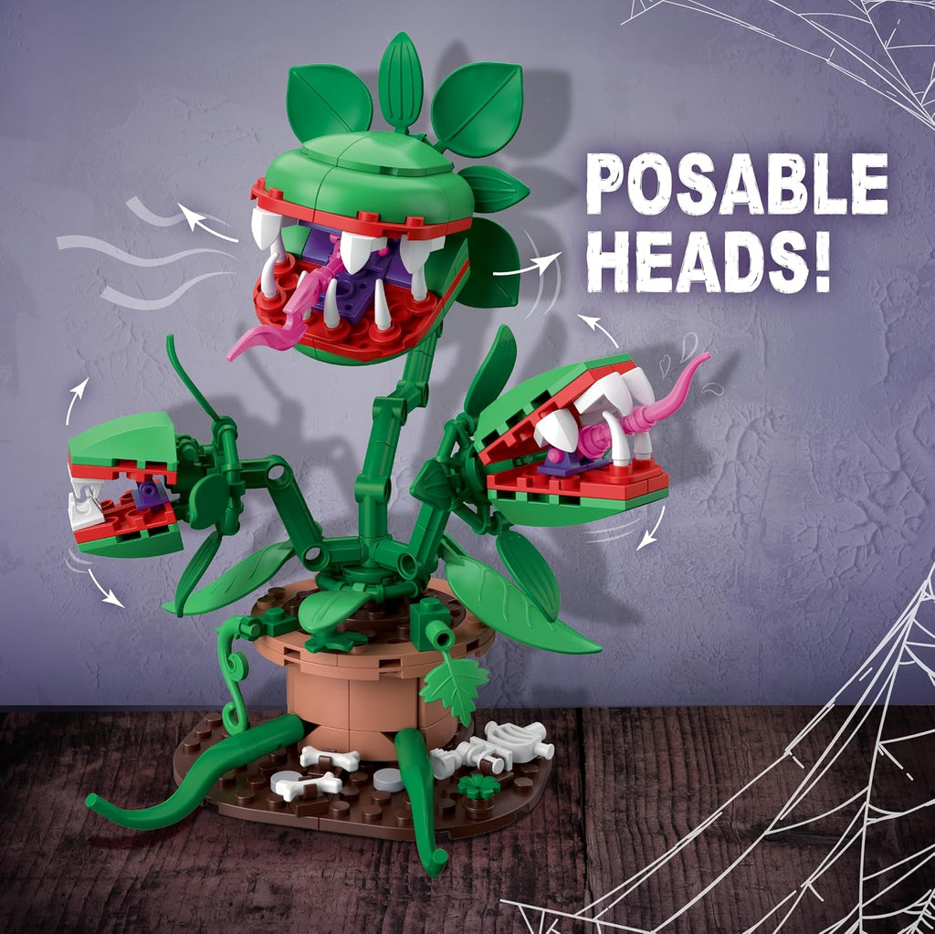 Monster Plant Building Set, 231-Piece Posable Three-Headed Carnivorous Plant Model