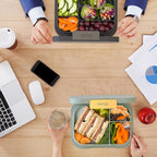 Modern Bento-Style Lunch Box Set With Reusable Snack Cup