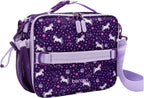 Prints Insulated Lunch Bag Set With Kids Bento-Style Lunch Box and 4 Reusable Ice Packs (Unicorn)