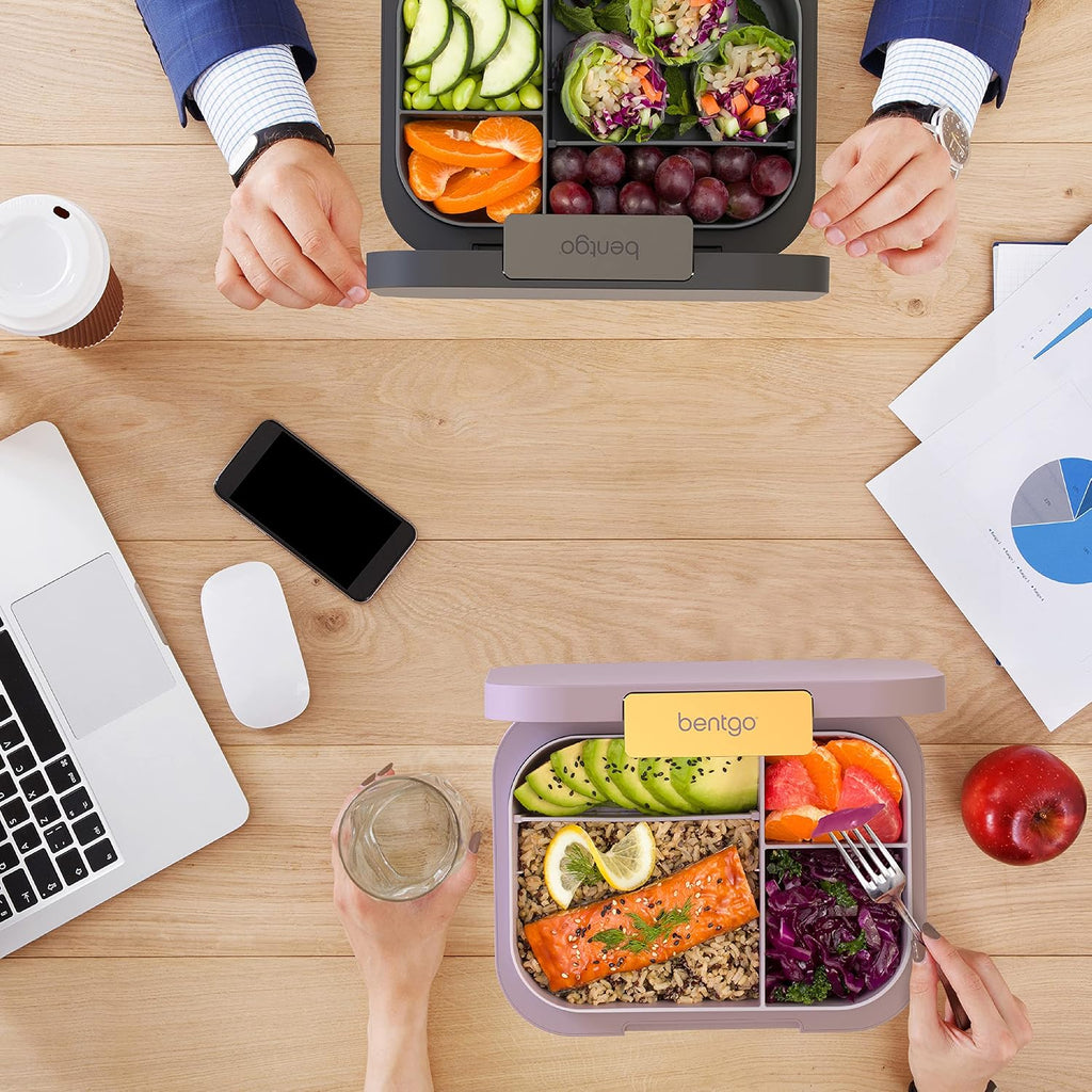 Modern Bento-Style Lunch Box Set With Reusable Snack Cup (Orchid)
