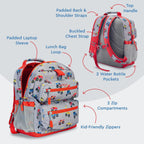Kids 14” Backpack Set With Kids Prints Lunch Box