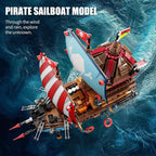 Pirate Ship Building Kit 916 Pcs with LED Lights, Creative Pirate Toy Model