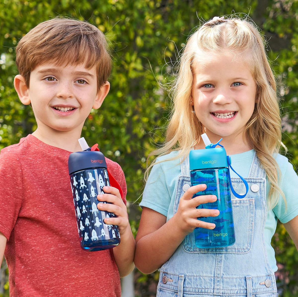 Kids Water Bottle 2-Pack, Replacement Straws Set