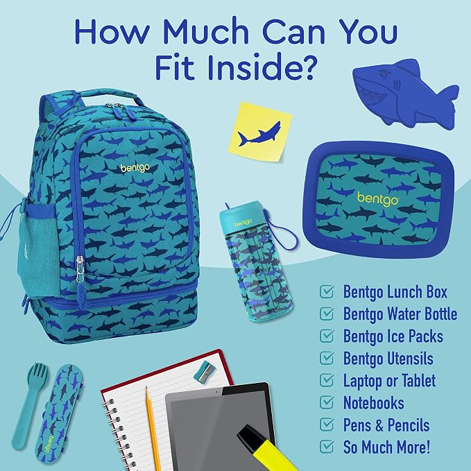 2-in-1 Backpack & Insulated Lunch Bag Set With Stainless Steel Water Bottle