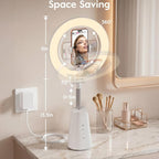 11" Desk Ring Light for Makeup with Stand & Phone Holder - CRI 98+ True Color LED Light, 4 Lighting Modes, Smart Touch Control, Eye-Friendly Dimmable Light for Live Streaming TikTok YouTube Video