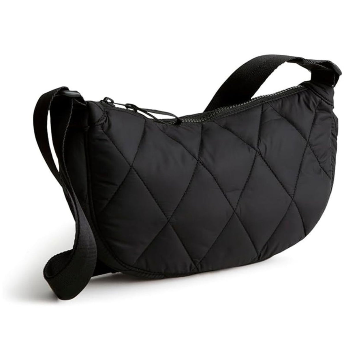 Quilted Puffer Crossbody Bag for Unisex- Lightweight Nylon Shoulder Bag, Waterproof Casual