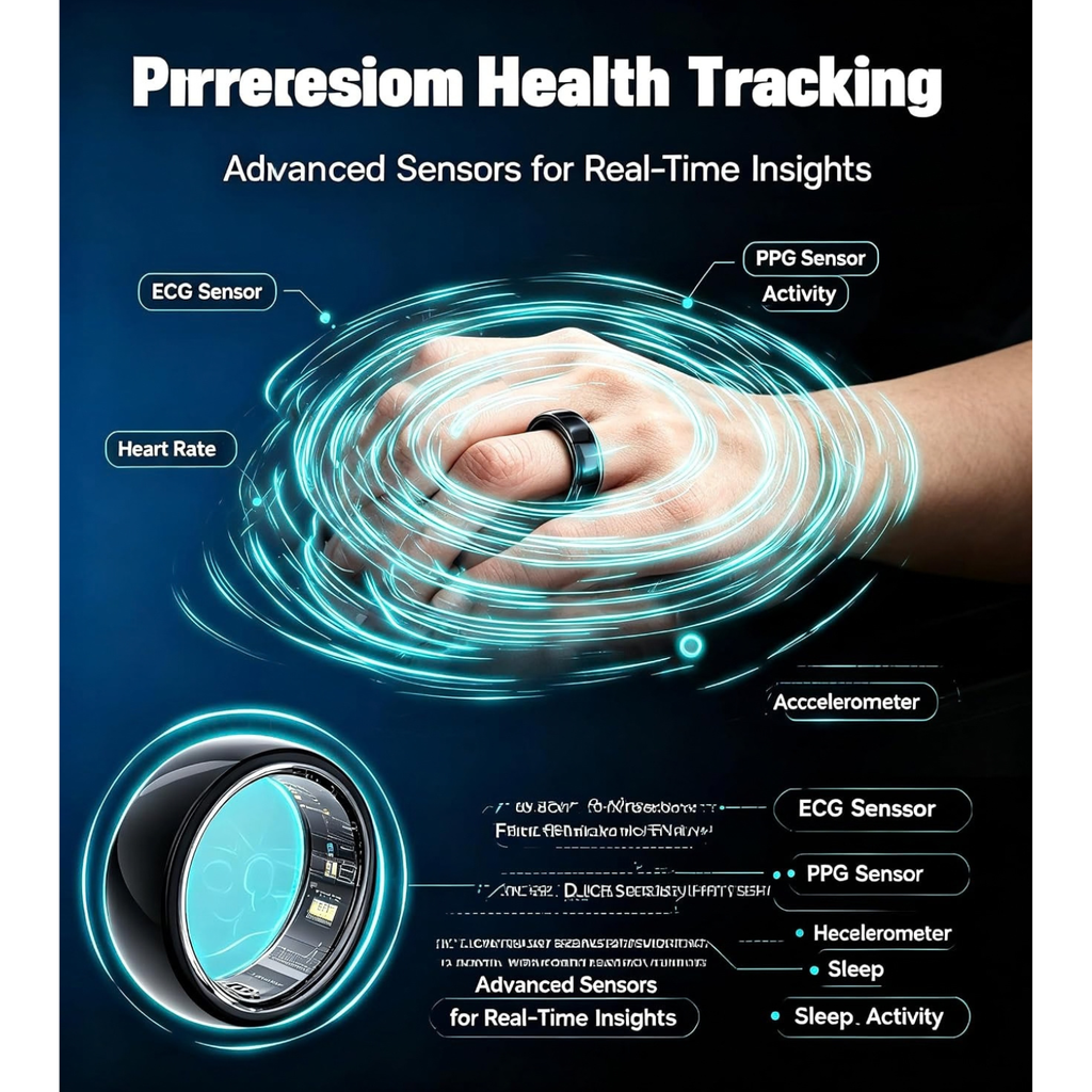 AI Smart Ring for Women Men, Health Ring with AI Health Analysis, IP68