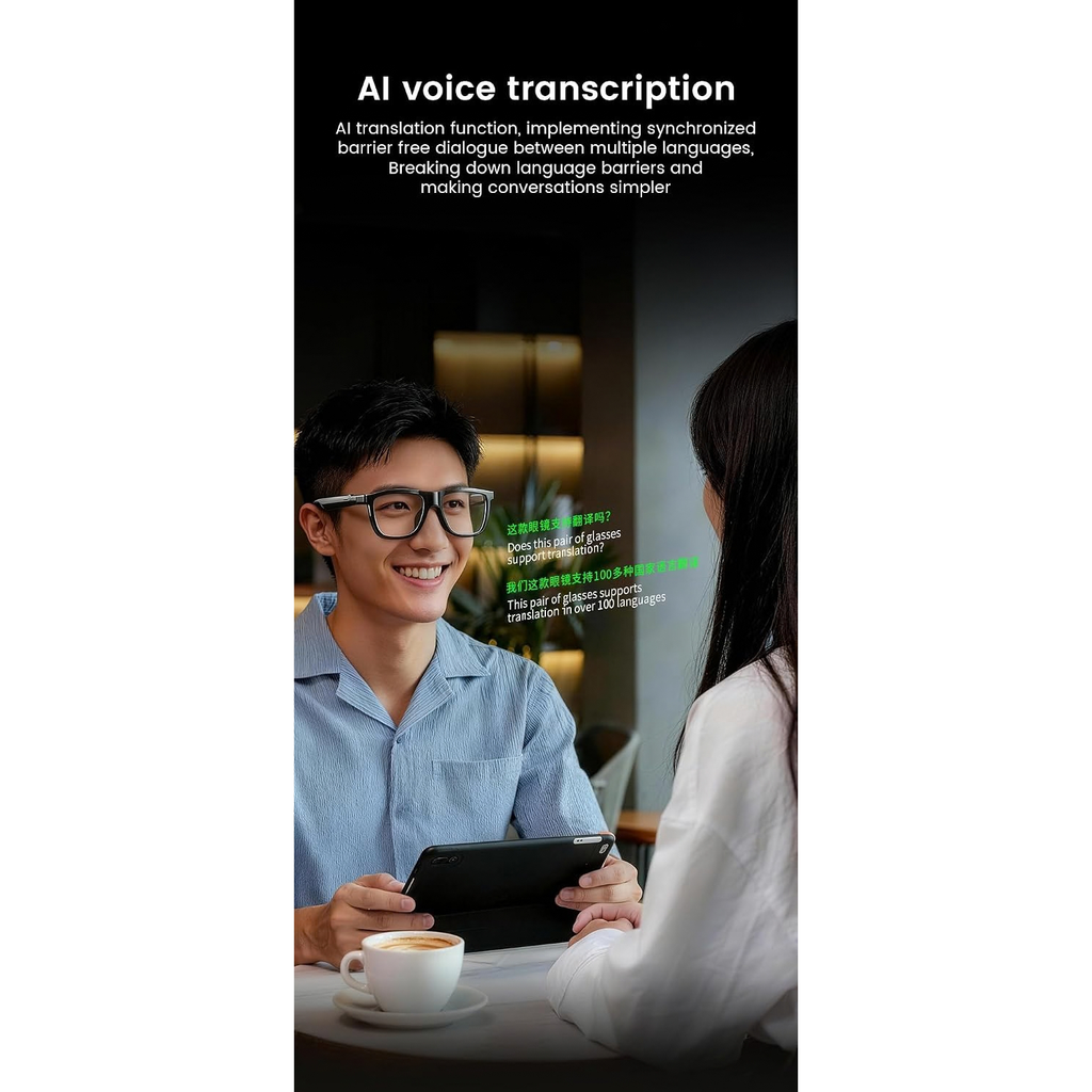 Smart Audio Bluetooth Glasses with AI Translation, Electrochromic Lens and Open-Ear Sound