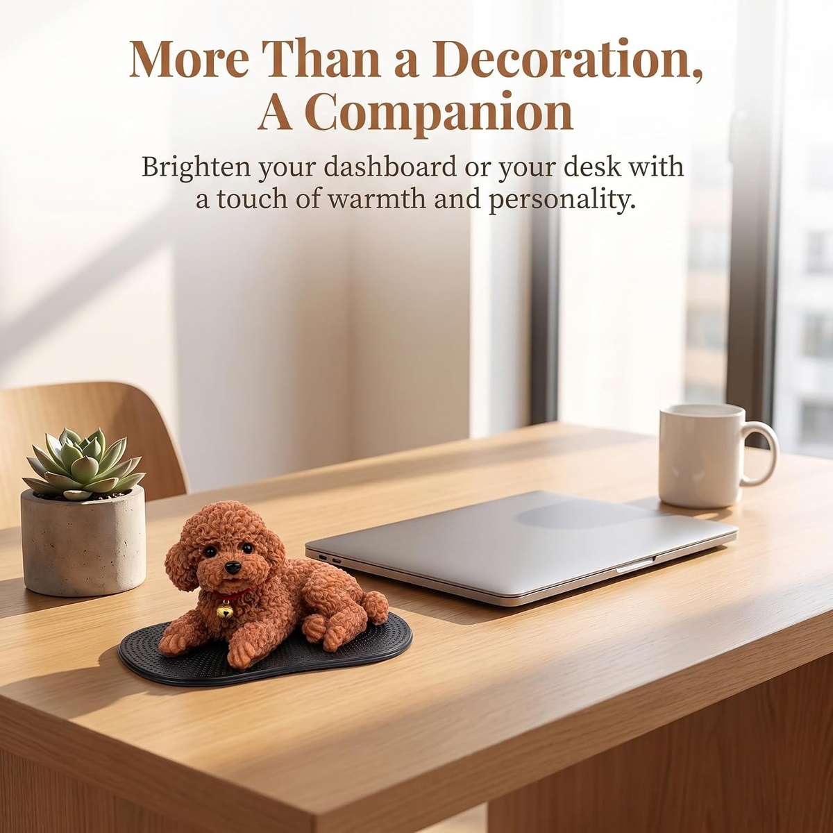 Dash Mat for Cars, Realistic Teddy Figurine with Anti‑Slip Dashboard Mat