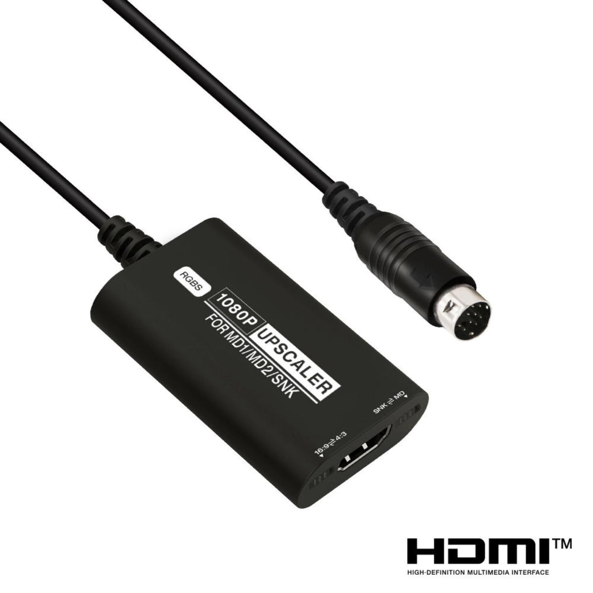RGBS to 1080P HD Upscaler Adapter Cable for MD1 MD2 Genesis Mega Drive SNK NEO GEO Retro Gaming Consoles