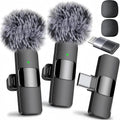 Wireless Lavalier Microphone for iPhone 15, Android & iPad - Plug-and-Play Mini Lapel Mic with Noise Canceling