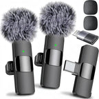 Wireless Lavalier Microphone for iPhone 15, Android & iPad - Plug-and-Play Mini Lapel Mic with Noise Canceling