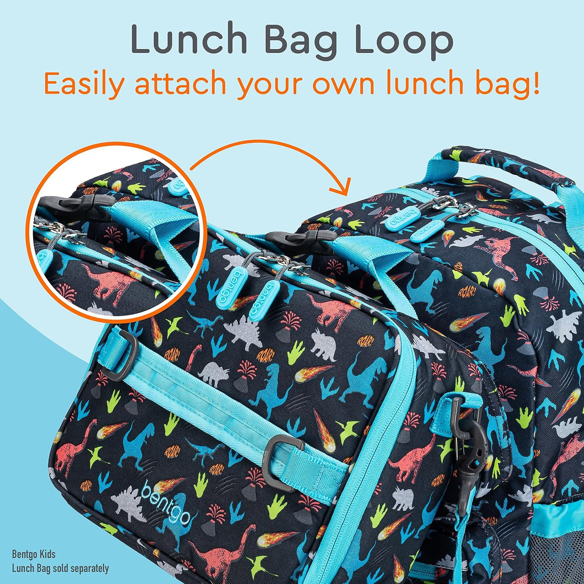 Kids 14” Backpack Set With Kids Prints Lunch Box (Dinosaur)