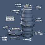 25oz Collapsible Water Bottle, Packable Leakproof for Travel