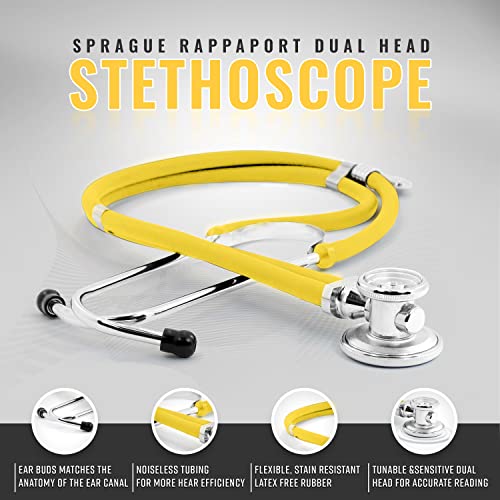 ASA TECHMED Nurse Essentials Kit with Blood Pressure Monitor, Stethoscope & Otoscope, Yellow