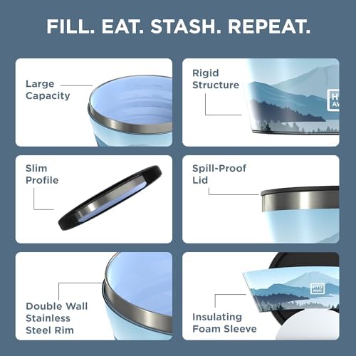 1-Quart Collapsible Insulated Bowl with Lid
