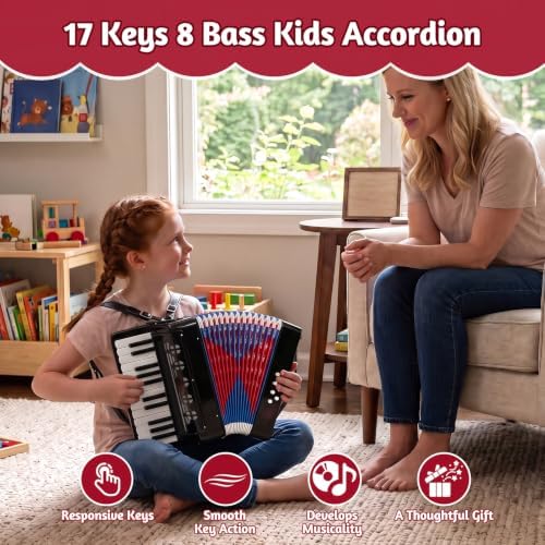 Kids Accordion with 17 Keys, Acordeones para Niños