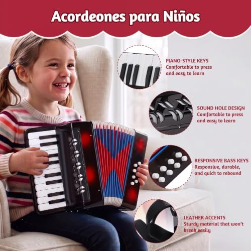 Kids Accordion with 17 Keys, Acordeones para Niños
