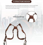 Double Camera Strap,Camera Shoulder Strap for Two Cameras,Adjustable Leather Double Camera Harness