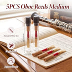 5PCS Oboe Reeds Medium, Oboe with 72mm/2.83" Reed, Oboe Instrument Accessory, No Soaking Required, Oboe Reeds for Beginners, 82 x 13 x 13mm