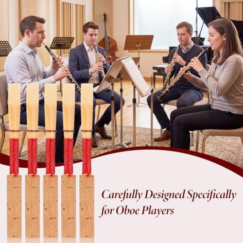 5PCS Oboe Reeds Medium, Oboe with 72mm/2.83" Reed, Oboe Instrument Accessory, No Soaking Required, Oboe Reeds for Beginners, 82 x 13 x 13mm