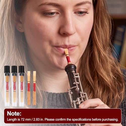 5PCS Oboe Reeds Medium, Oboe with 72mm/2.83" Reed, Oboe Instrument Accessory, No Soaking Required, Oboe Reeds for Beginners, 82 x 13 x 13mm