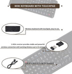 Gugxiom 2.4G Wireless Touchpad Keyboard, USB2.0 Mini Wireless Keyboard with 69 Backlight Keys, with Touch Pad, IR Indicator, Receiver and USB Cable