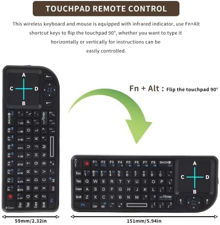 Gugxiom 2.4G Wireless Touchpad Keyboard, USB2.0 Mini Wireless Keyboard with 69 Backlight Keys, with Touch Pad, IR Indicator, Receiver and USB Cable