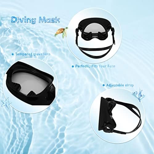 Gugxiom Diving Mask Snorkel Mask Adult Diving Goggles, Anti Fog Swim Mask Tempered Glass Snorkel Dive Mask ,Snorkeling Gear for Snorkeling Freediving Swimming Water Sports Supplies
